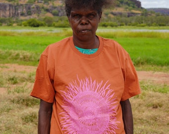 Marebu (Woven Mats) Cotton T-Shirt | Aboriginal Art, Aboriginal Clothing, Indigenous Art, NAIDOC, First Nations Crafts