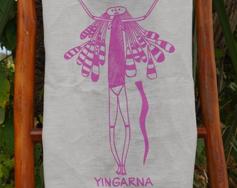 Yingarna (Creation Mother) Linen Tea Towel | Aboriginal Art, Indigenous Art, Printed Tea Towel, NAIDOC, First Nations Crafts