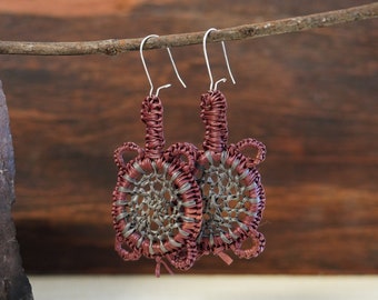 Pandanus Turtle Earrings (Kunkanemkenh) | Indigenous Art, Aboriginal Earrings, Handmade Earrings, First Nations Crafts