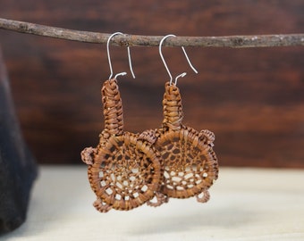 Pandanus Earrings (Kunkanemkenh) | Indigenous Art, Aboriginal Earrings, Handmade Earrings, First Nations Crafts