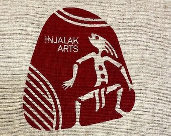 Injalak Arts Logo 100% Linen Tea Towel | Aboriginal Art, Aboriginal homewares, Indigenous Art, NAIDOC, First Nations Crafts