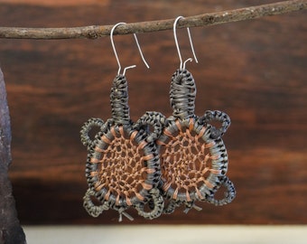 Pandanus Turtle Earrings (Kunkanemkenh) | Indigenous Art, Aboriginal Earrings, Handmade Earrings, First Nations Crafts