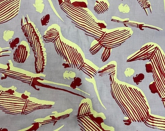 Mayhmayh (Verschiedene Vögel) von Joe Guymala Siebdruck auf Leinen | Indigene Kunst, Handwerk der Ureinwohner, Aborigine-Kunst, Injalak Fabric