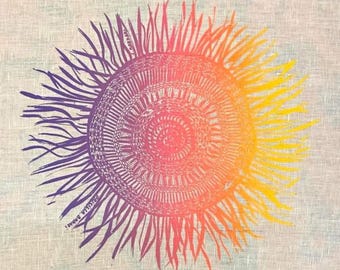 Marebu (Woven Mat) design 100% Linen Tea Towel | Aboriginal Art, Aboriginal Homewares, Indigenous Art, NAIDOC, First Nations Crafts