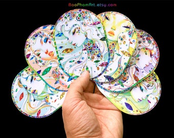 Rainbow Mermaid - Holographic Sticker Set