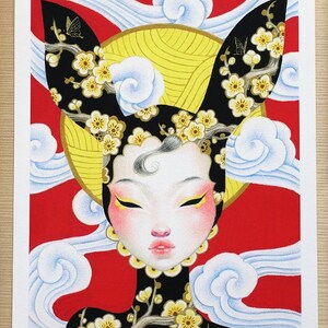 Conigli e gatti lunari - Stampe Giclée