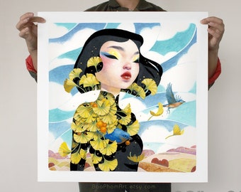 Gathering Ginkgos - Limited Edition Print