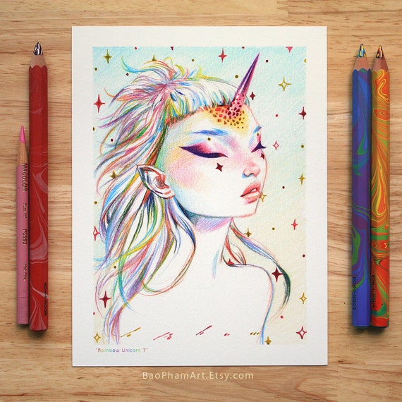 Rainbow Pencil Drawing Collection 1 Open Edition Prints 