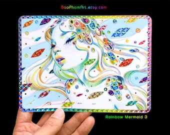 Large Rainbow Mermaid Holographic Stickers