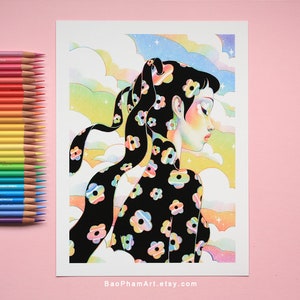 Black Rainbow Blossoms - Limited Edition Prints