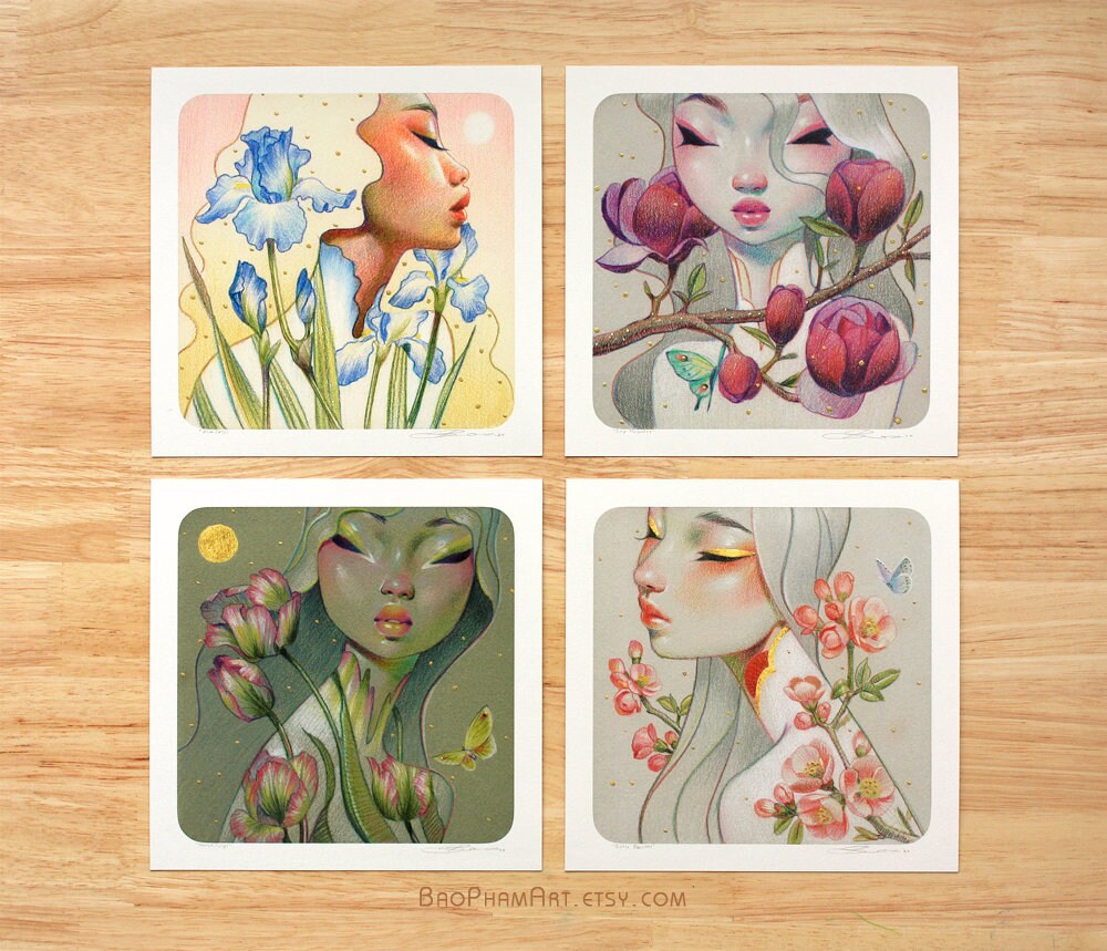 Floral Coaster Print Series - Open Edition Prints