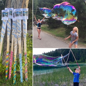 Giant Bubble Wand, Handmade Bubble Wand Kit, Awesome Gift for Kids, Recipe Included, Perfect for Birthdays, Weddings, Events, Huge Bubbles!