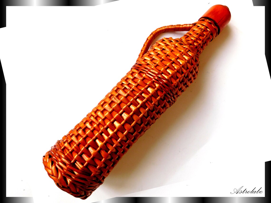 Wicker Bottle Vintage Glass Bottle. Rattan Bottle. Glass Etsy