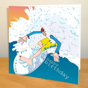 Tarjeta de felicitación para surfistas