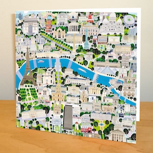 Tarjeta de felicitación del mapa de París