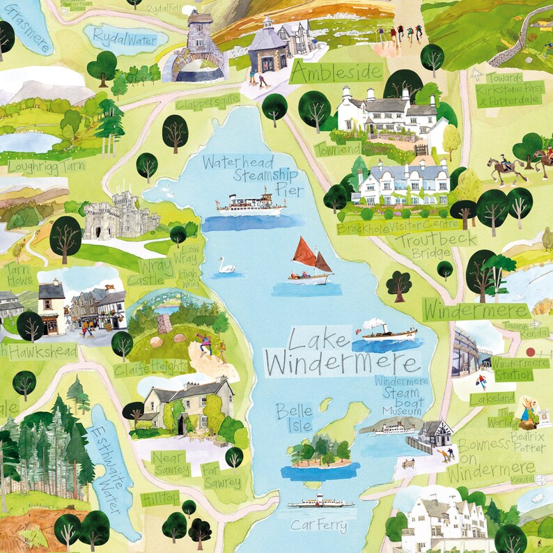 Lake Windermere Greetings Card - Etsy