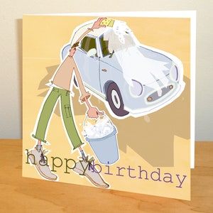 Car Wash alles Gute zum Geburtstag Grußkarte