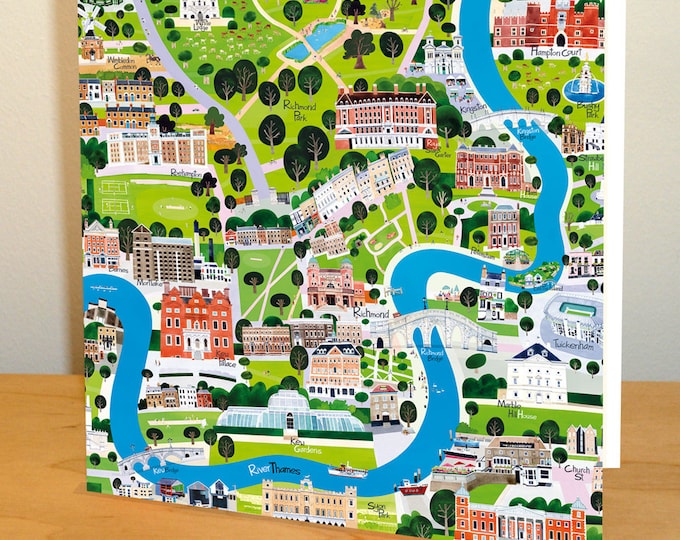 River Thames, South West London Greetings Card