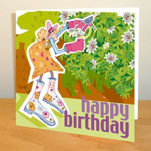 Tarjeta de felicitación de cumpleaños para jardineros