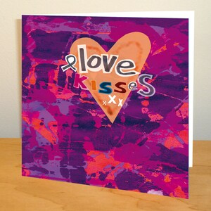 Tarjeta de felicitación con amor y besos