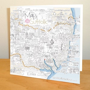 Carte du Suffolk - Carte de voeux