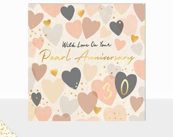 NEW Laura Darrington Design | Aurora Collection | Luxury Greetings Card | Pearl Wedding Anniversary | 30 Years Married |