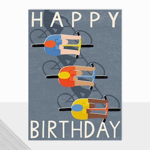 Conception Laura Darrington | Collection Honcho | Inspiré des hommes | Rétro | Cartes de voeux | Cycliste | Vélo | Joyeux anniversaire | Chef honoraire |