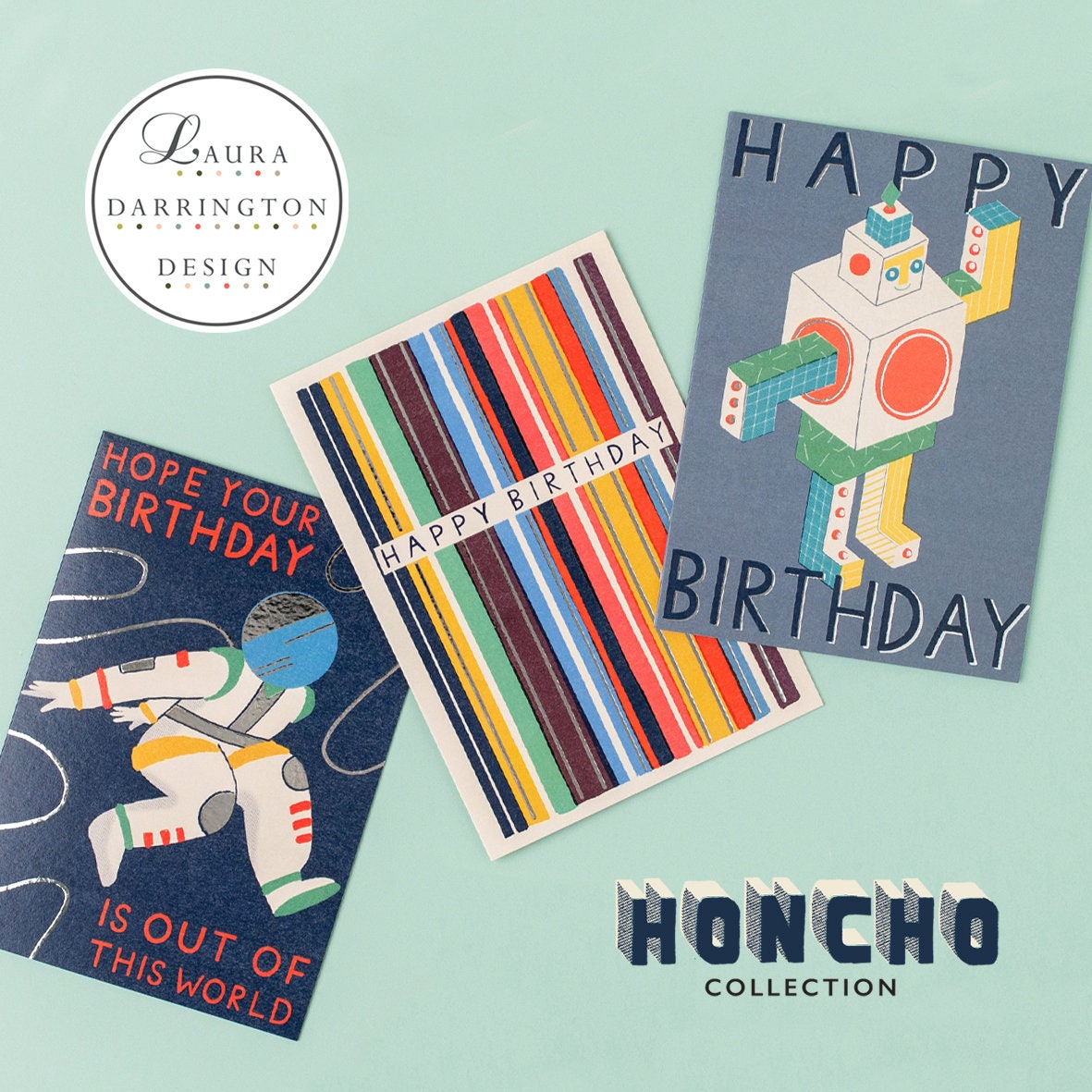 Laura Darrington Design Honcho Collection Male Inspired Retro Greetings