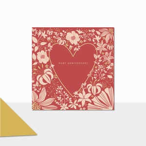 NIEUW Laura Darrington-ontwerp | Marquet-collectie | Luxe wenskaart | Robijn jubileum | Robijn huwelijksverjaardag |