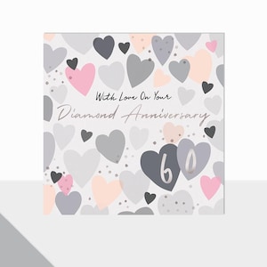NUEVO Diseño de Laura Darrington / Colección Aurora / Tarjeta de felicitación de lujo / Aniversario de bodas de diamante / 60 años de casados /