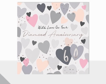 NEW Laura Darrington Design | Aurora Collection | Luxury Greetings Card | Diamond Wedding Anniversary | 60  Years Married |