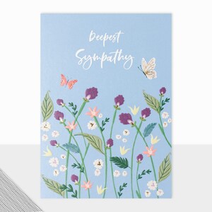 Conception Laura Darrington | Collection Royaume | Inspiré des animaux | Cartes de voeux modernes | Fleurs | Papillons | carte de sympathie |