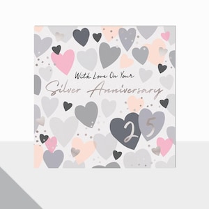 NUEVO Diseño de Laura Darrington / Colección Aurora / Tarjeta de felicitación de lujo / Aniversario de bodas de plata / 25 años de casados /