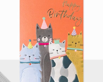 Biglietto Di Auguri Di Compleanno Per Lei Con Gatto E Vino - Design Fotografico 16x16 Cm, Fatto A Mano In UK, Ecologico Con Busta - 3