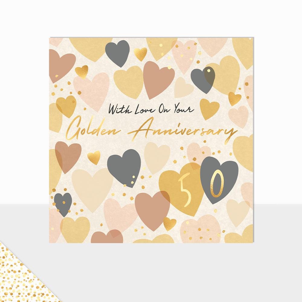 NEW Laura Darrington Design | Aurora Collection | Luxury Greetings Card | Golden Wedding Anniversary | 50 Years Married |