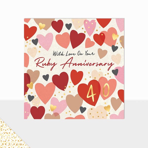 Ruby Wedding Card - Etsy UK