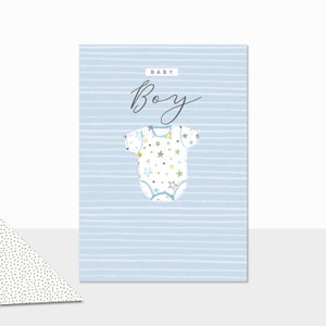 NUEVO Diseño de Laura Darrington / Colección Halcyon / Tarjeta de felicitación de lujo / Recién nacido / Felicitaciones por el nacimiento / Bebé niño