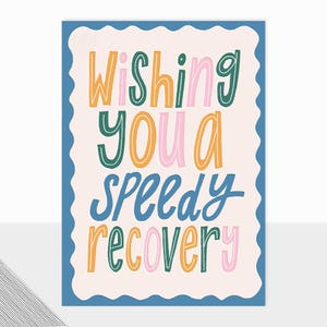 NEUE Laura Darrington Design | Fontfetti Kollektion | Ich wünsche Ihnen eine baldige Genesung | Maßgeschneiderte Umschlag | Gute Besserung-Karte