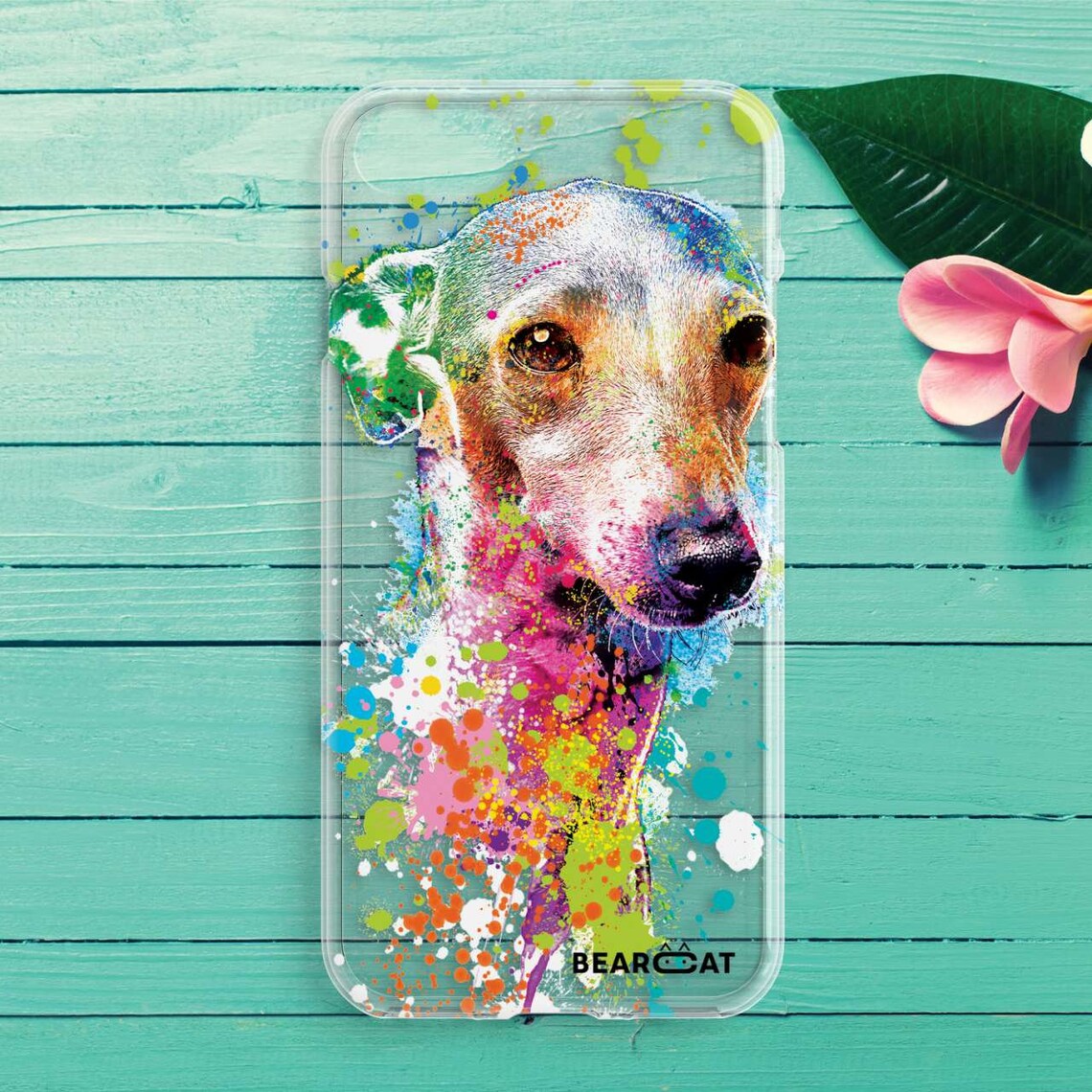 Greyhound phone case gift with portrait of trendy dog for Etsy