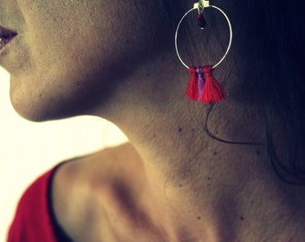 Pompom Creole earrings