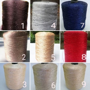 Viscose Micro sequins 2mm yarn thread luxury decorative shiny sparkly knitting yarn. crochet knit additional thread 100g 3,52oz on cone