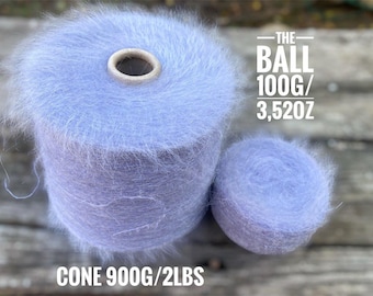 Lilac Super Kid Mohair Aurora Italian Yarn on Cone 1000m/1093yd per 100g/3,52oz, 67% Kid Mohair Machine knitting, Hand knitting yarn