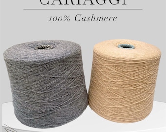 Gray, Cream 100% Cashmere Yarn Cariaggi, CASH 100 price per 100g/3.52oz, Cashmere 2/28, Premium Italian Yarn, Yarn on Cone, 1400m/100g