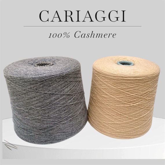 Gray, Cream 100% Cashmere Yarn Cariaggi, CASH 100 price per 100g/3.52oz, Cashmere 2/28, Premium Italian Yarn, Yarn on Cone, 1400m/100g