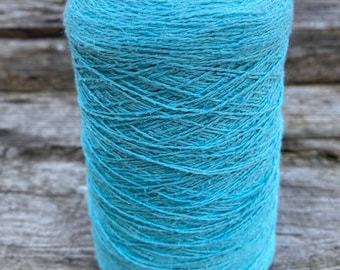 Turquoise 100% Silk Bourette Yarn 230g / 0.5lb cone, Italian Silk Yarn, Machine Knitting Yarn, Crochet Yarn, Hand knitting Yarn