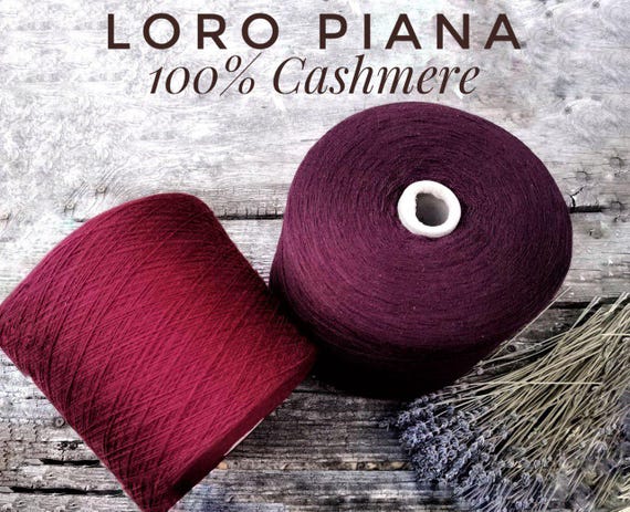 Burgundy, Cherry 100% Cashmere Yarn Loro Piana, CASH 100 price per 100g/3.52oz, Cashmere 2/27, Premium Italian Yarn on Cone, 1350m/100g