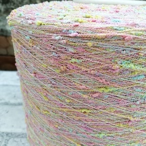 Multicolor Fantasy Boucle Cotton Viscose Italy yarn 1,2lb, Colorful summer yarn, Weaving yarn, crochet yarn, hand knit machine knitting yarn
