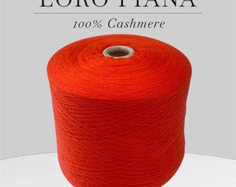 Red-orange 100% Cashmere Yarn Loro Piana, CASH 100 price per 100g/3.52oz, Cashmere 2/27, Premium Italian Yarn, Yarn on Cone, 1350m/100g