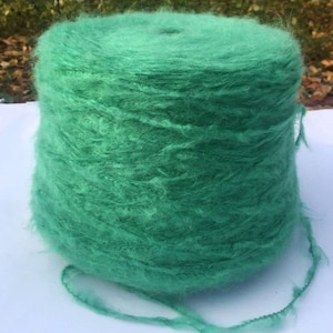 Soft Green Italy Mohair Yarn on Cone, Hand Knitting Yarn per 100g/3,5oz, Mohair Italy Yarn, Crochet, Italian baby mohair yarn