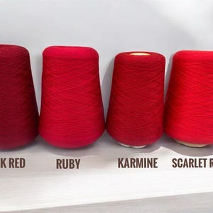 Red 100% Merino Wool Extrafine Yarn on Cone, Italian Merino Wool yarn, Machine knit yarn, Weaving and Crochet yarn
